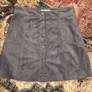 Grey suede skirt